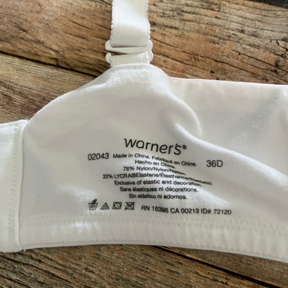 NWT Warner's White Wire Free Padded Light Lift Bra Size 36D - Picture 7 of 10
